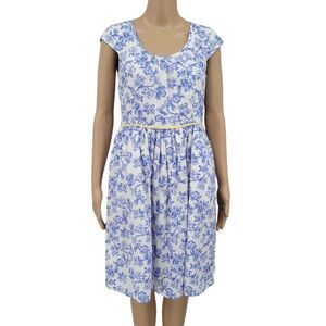 Matilda Jane Hello Lovely Bluebell Bird Blue Toile Dress Fit & Flare Women's 2
